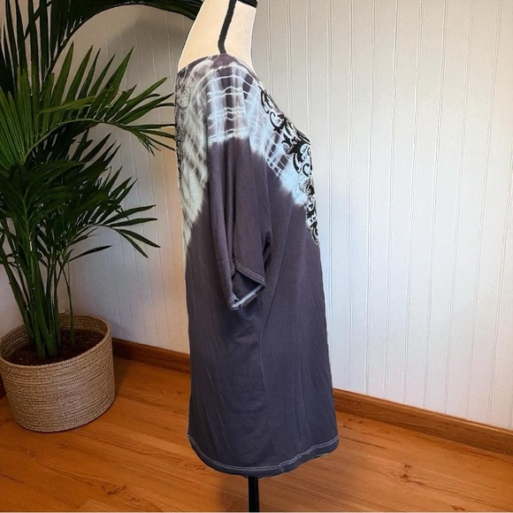 Vocal USA Tie-Dye Rhinestone Cross Top – Size M - Picture 3 of 13